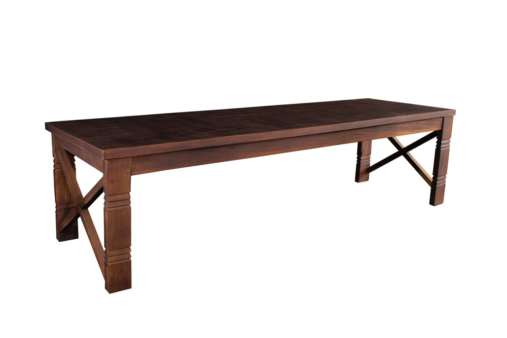 MESA IMBUIA VARANDA COM PÉ X