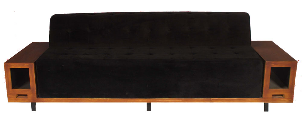SOFA VELUDO DE MADEIRA CASULO QUADRADO 
