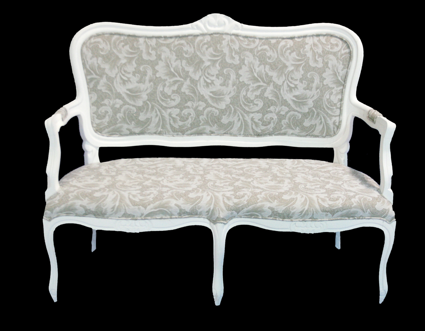 POLTRONA LUIZ XV DUPLA BRANCA JACAR 