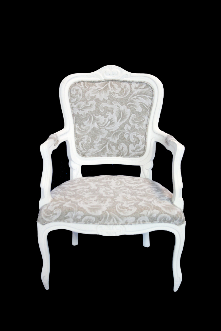 POLTRONA LUIZ XV BRANCA JACAR 